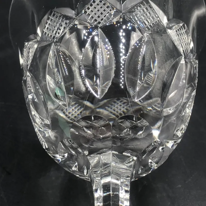 Pamono Antique Cut Lead Crystal Wine Glasses, 1890s, Set of 7> Glassware