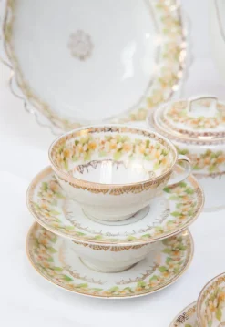 Pamono Antique Czech Tea and Dessert Set, 1890s, Set of 46><noscript><img width=