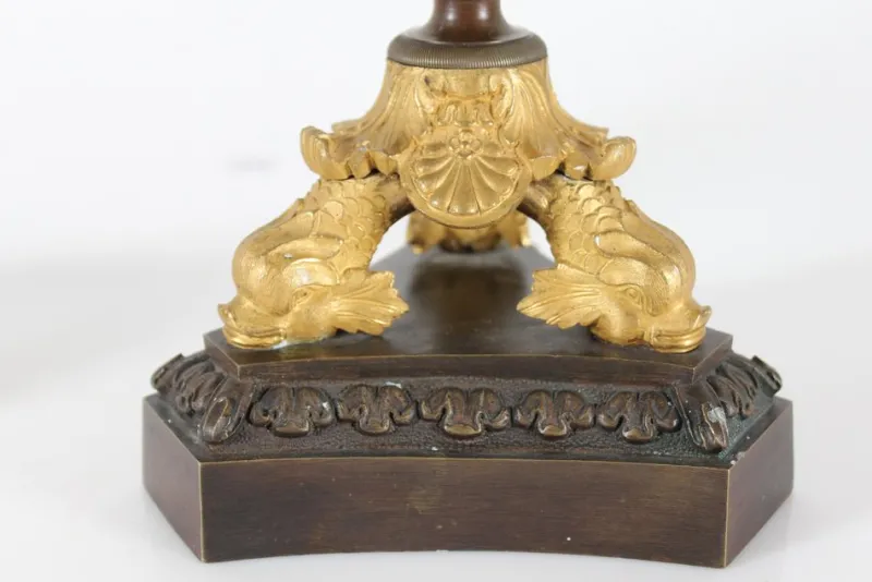 Clearance Pamono Antique Danish Empire Candelabra in Gilded Metal and Bronze, 1800s, Set of 2