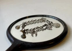 Online Pamono Antique Danish Silver Charm Bracelet with Five Charms, 1920s
