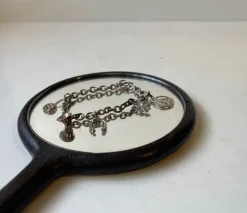 Online Pamono Antique Danish Silver Charm Bracelet with Five Charms, 1920s
