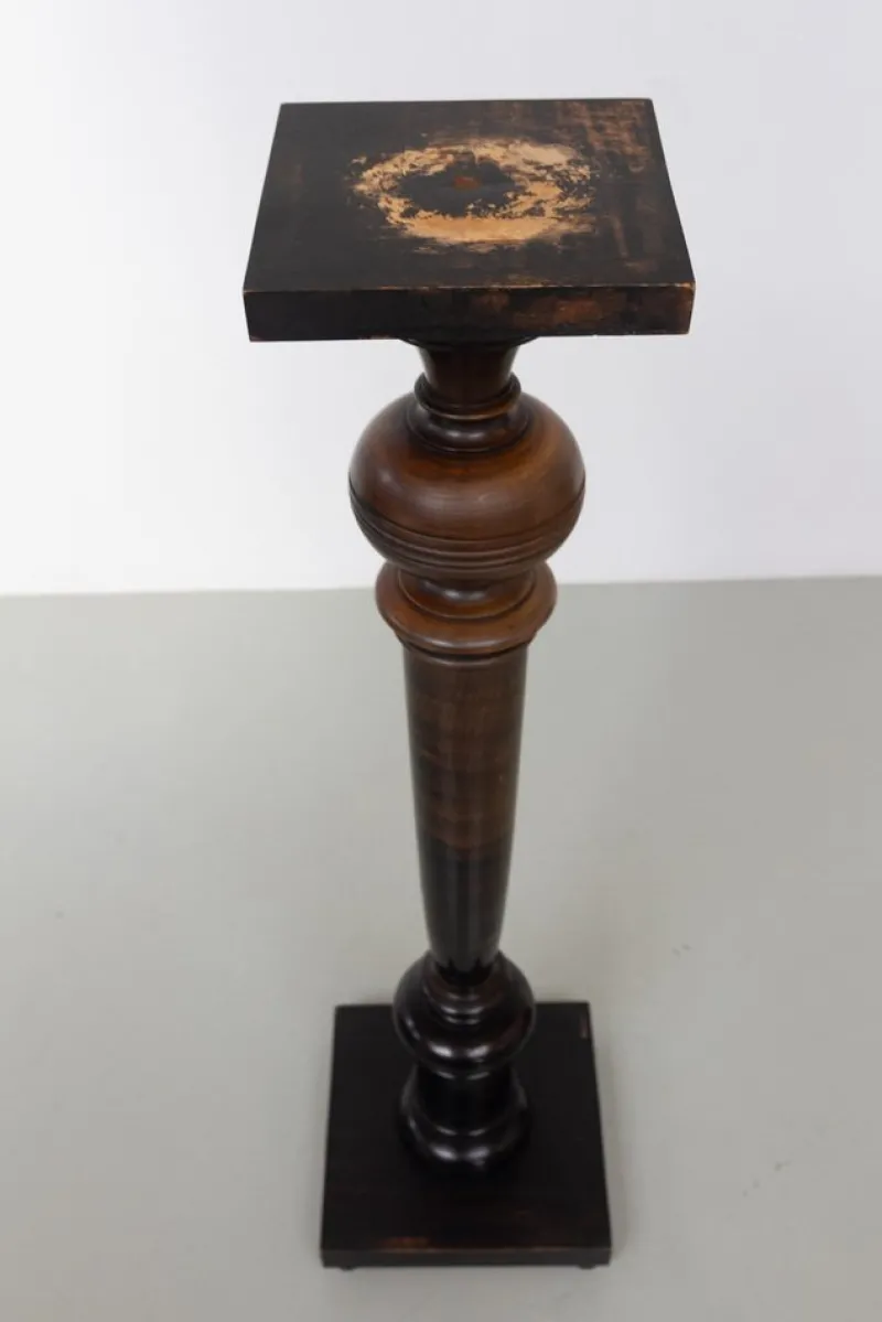 Pamono Antique Danish Wooden Pedestal Column, 1910s> Pedestals And Columns