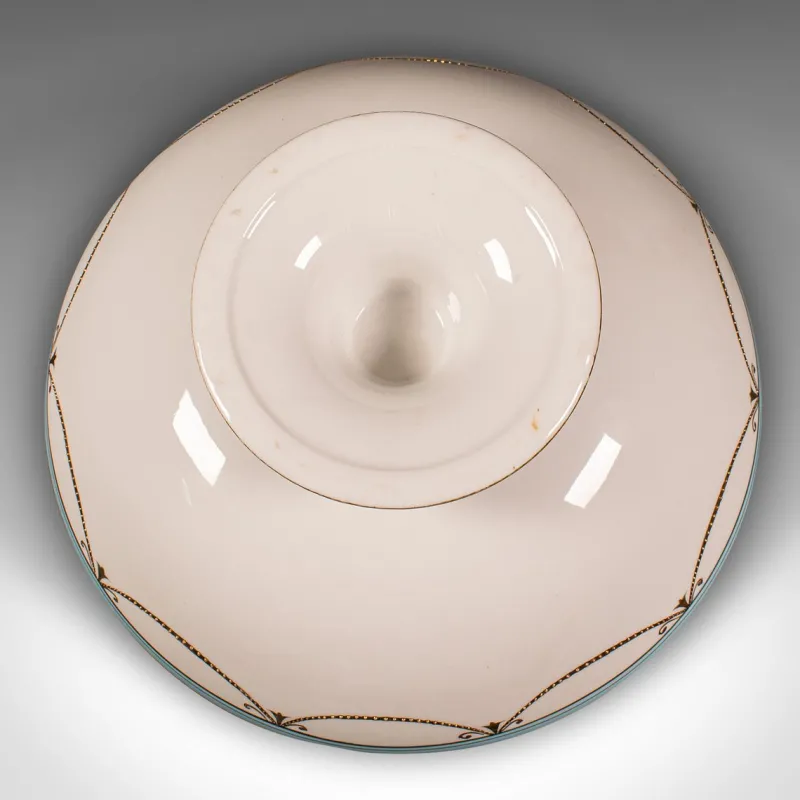 Hot Pamono Antique Decorative Footed Bowl, Japanese, Ceramic Serving Dish, Noritake, c.1920, Set of 2