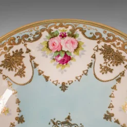 Hot Pamono Antique Decorative Footed Bowl, Japanese, Ceramic Serving Dish, Noritake, c.1920, Set of 2