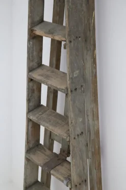 Pamono Antique Decorative Grey Wooden Ladder, 1920s> Architectural Elements