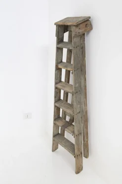Pamono Antique Decorative Grey Wooden Ladder, 1920s><noscript><img width=