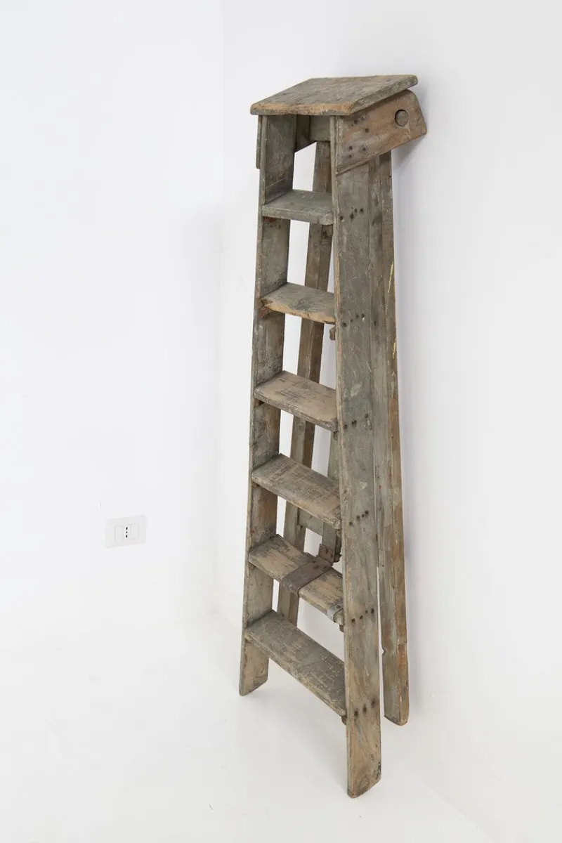 Pamono Antique Decorative Grey Wooden Ladder, 1920s> Architectural Elements