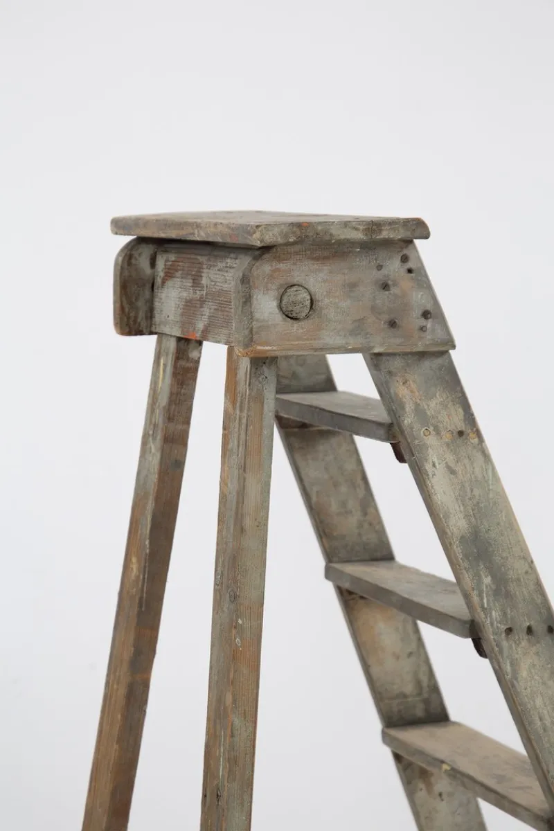 Pamono Antique Decorative Grey Wooden Ladder, 1920s> Architectural Elements