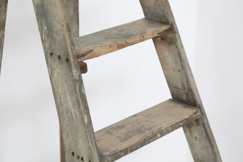Pamono Antique Decorative Grey Wooden Ladder, 1920s> Architectural Elements