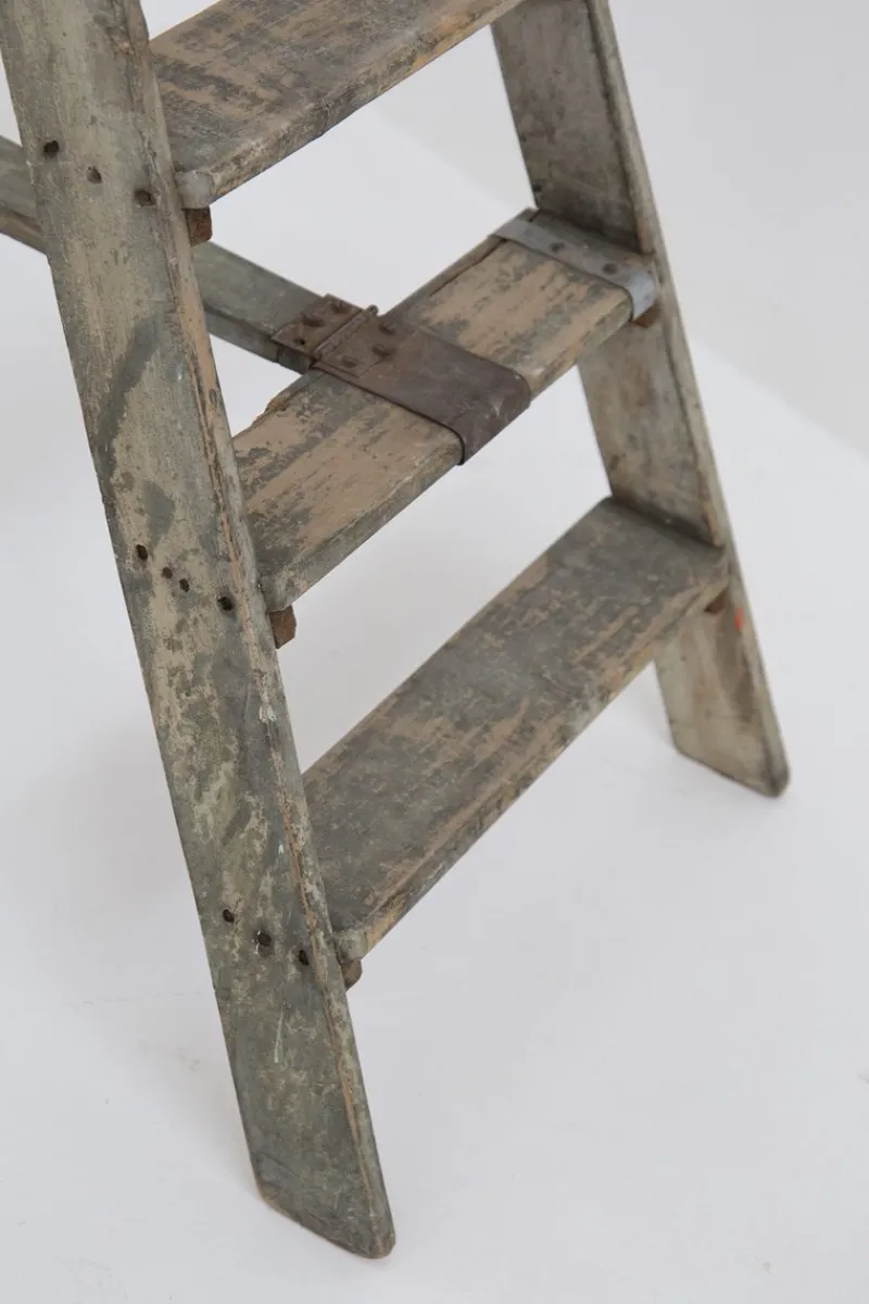 Pamono Antique Decorative Grey Wooden Ladder, 1920s> Architectural Elements