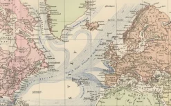 Pamono Antique Decorative World Map, 1884><noscript><img width=