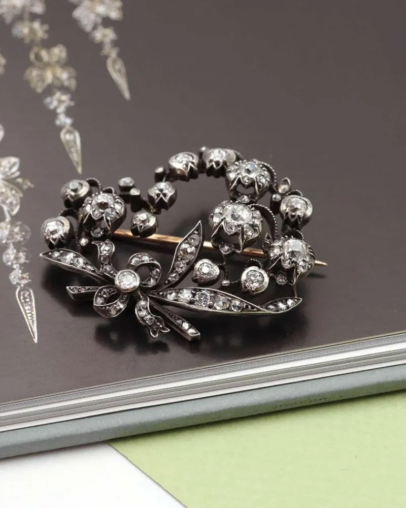 Clearance Pamono Antique Diamond Lily of the Valley Brooch