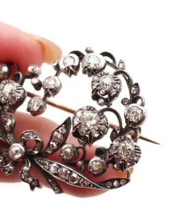 Clearance Pamono Antique Diamond Lily of the Valley Brooch