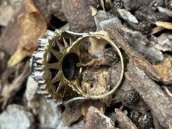 Online Pamono Antique Diamond Ring with Blue Enamel, 1800s