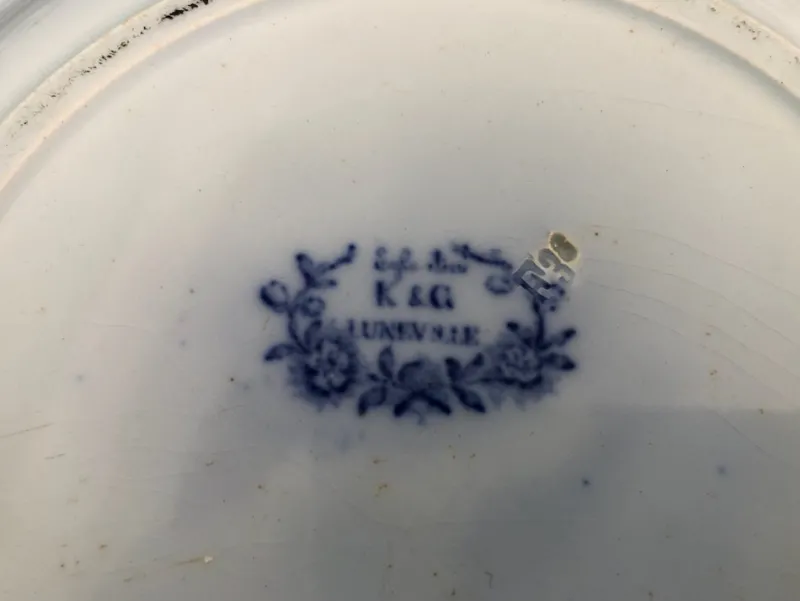 Pamono Antique Dishes, 1800s, Set of 21> Dinner Plates & Bowls