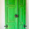 Pamono Antique Doors in Green, Set of 2> Room Dividers & Screens