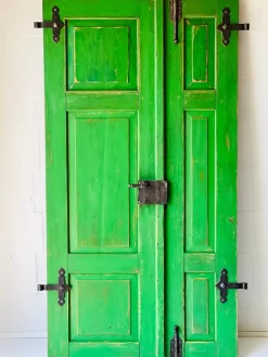 Pamono Antique Doors in Green, Set of 2> Room Dividers & Screens