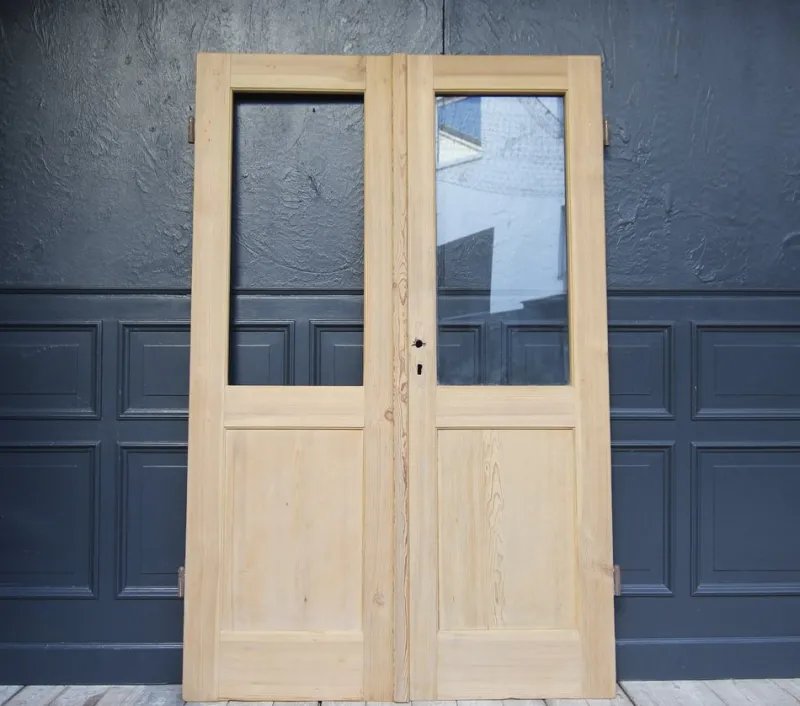 Pamono Antique Double Door in Pine, 1890s> Architectural Elements