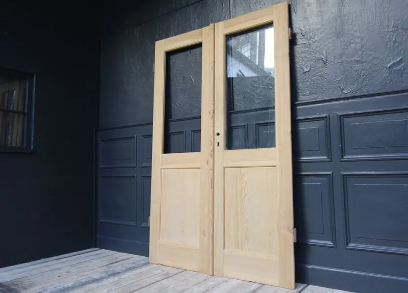 Pamono Antique Double Door in Pine, 1890s> Architectural Elements