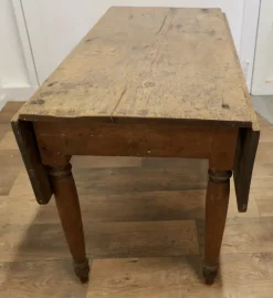 Pamono Antique Drop Leaf Cottage Dining Table in Pine><noscript><img width=