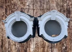 Pamono Antique Dutch Architectural Bulls Eyes in Painted Zinc, Set of 2> Architectural Elements