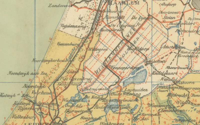 Discount Pamono Antique Dutch Map of South Holland and Utrecht, 1914