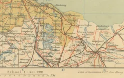 Pamono Antique Dutch Map Province of North Holland from Schleswig Atlas, 1914, 1890s><noscript><img width=