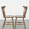 Pamono Antique Dutch Wooden Slat Chairs, Set of 10