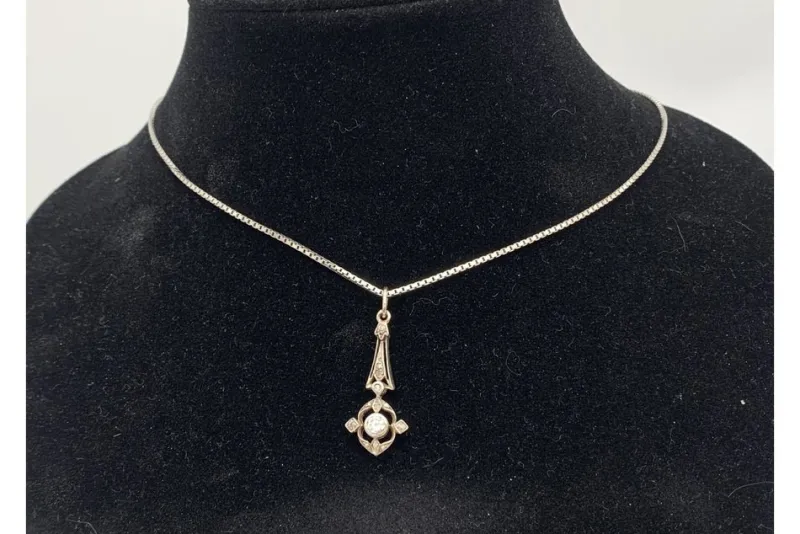 New Pamono Antique Earrings and Pendant with Diamonds, Austria, 1900s, Set of 3