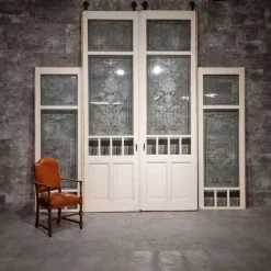 Pamono Antique Edged Interior Sliding Double Doors, 1890s, Set of 7><noscript><img width=