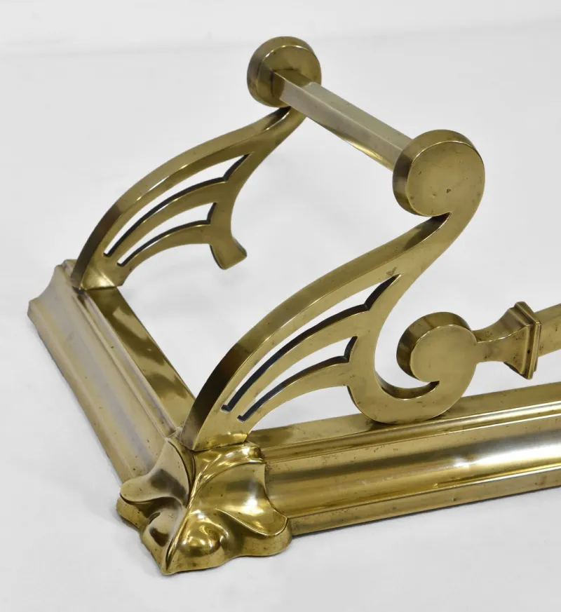 Pamono Antique Edwardian Brass Fireplace Fender, 1900s> Fireplaces And Mantels