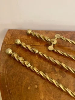 Pamono Antique Edwardian Brass Fire Irons, 1900, Set of 3><noscript><img width=