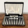 Pamono Antique Edwardian Cutlery Set in Original Box, 1910, Set of 12> Cutlery & Serving Utensils