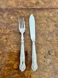 Pamono Antique Edwardian Cutlery Set in Original Box, 1910, Set of 12><noscript><img width=