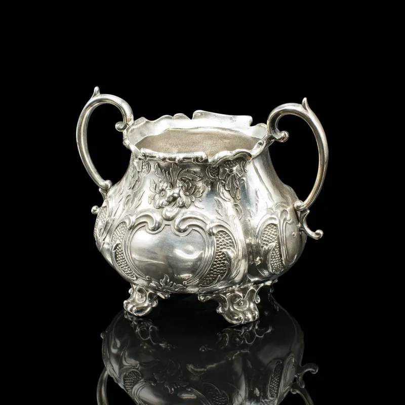 Pamono Antique Edwardian English Silver Plate Tea Service, 1910s, Set of 4> Coffee & Tea Service