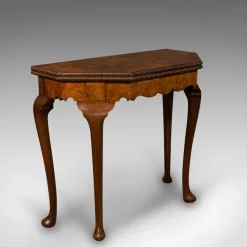 Pamono Antique Edwardian Fold Over Game Table in Walnut, England> Game Tables