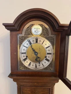 Pamono Antique Edwardian Grandmother Clock in Burr Walnut by Mappin and Webb, 1900><noscript><img width=