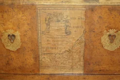 Pamono Antique Edwardian Leather Clad & Embossed Fire Screen with Map Decoration, 1900><noscript><img width=