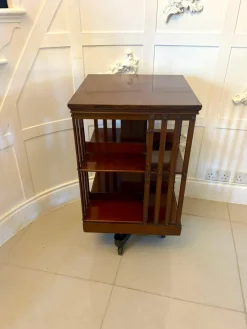 Pamono Antique Edwardian Mahogany Revolving Bookcase, 1900s