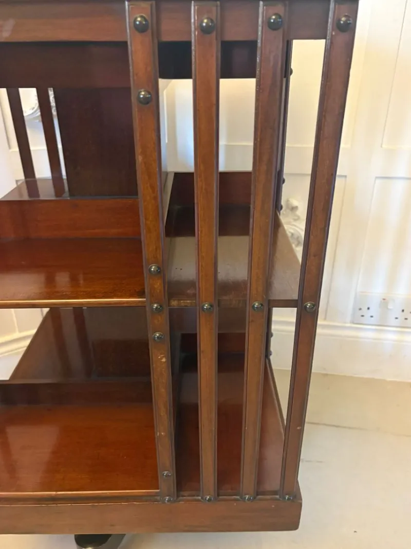 Pamono Antique Edwardian Mahogany Revolving Bookcase, 1900s