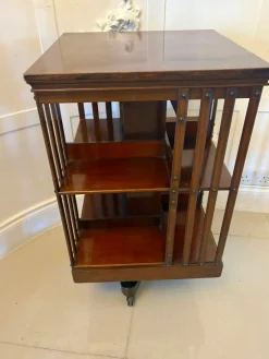 Pamono Antique Edwardian Mahogany Revolving Bookcase, 1900s