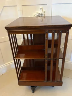 Pamono Antique Edwardian Mahogany Revolving Bookcase, 1900s