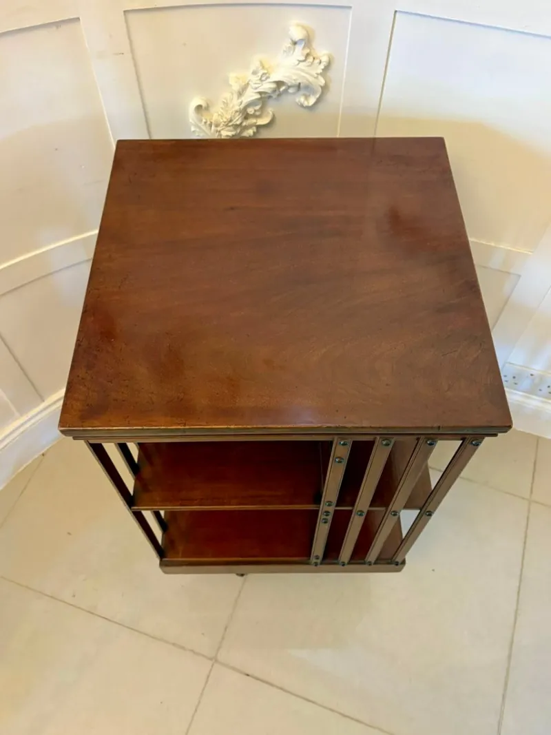 Pamono Antique Edwardian Mahogany Revolving Bookcase, 1900s