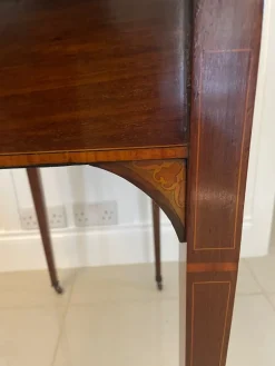 Pamono Antique Edwardian Mahogany Inlaid Games Table><noscript><img width=