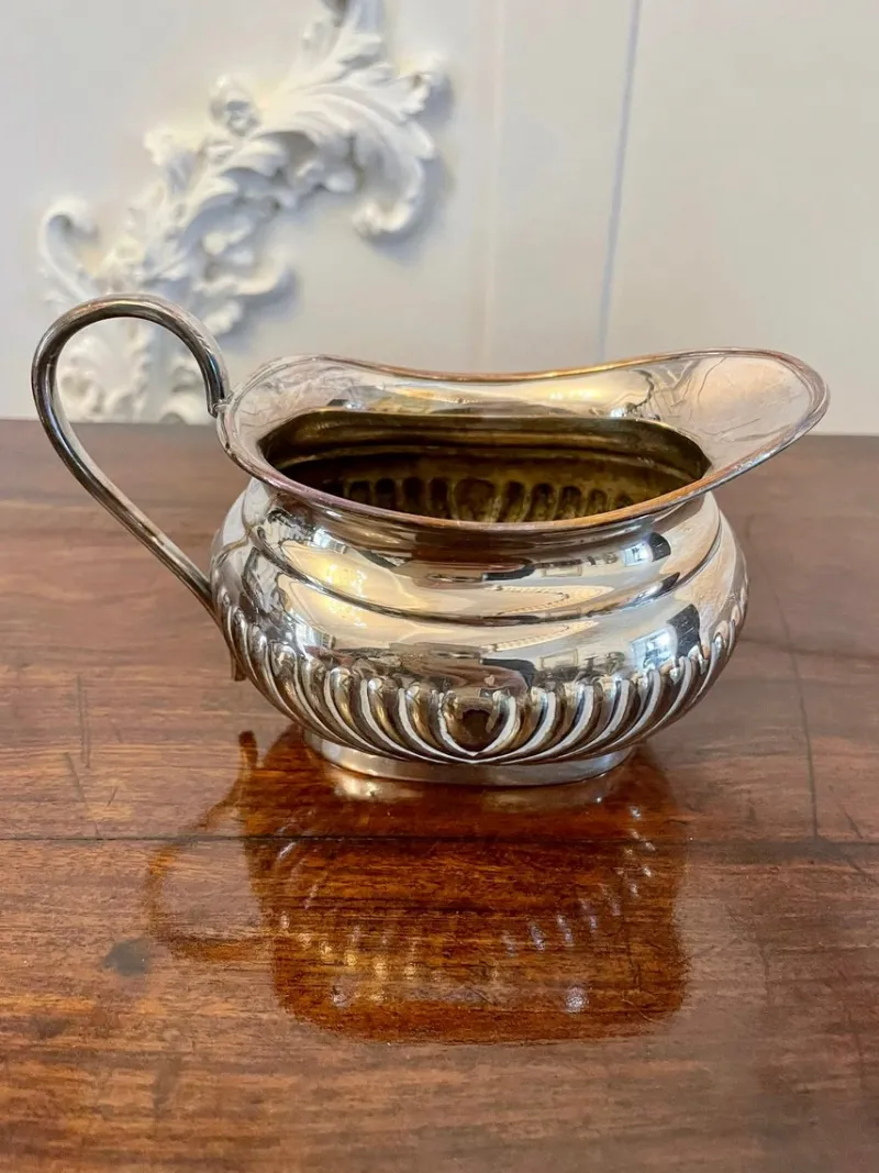 Pamono Antique Edwardian Quality Silver Plated Tea Set, 1900s, Set of 3> Coffee & Tea Service
