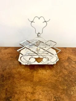 Pamono Antique Edwardian Silver Plated Cruet Set, 1900, Set of 7> Dinnerware Accessories