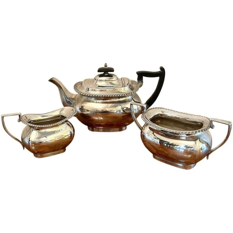 Pamono Antique Edwardian Silver-Plated Tea Set from Walker & Hall, Set of 3> Coffee & Tea Service