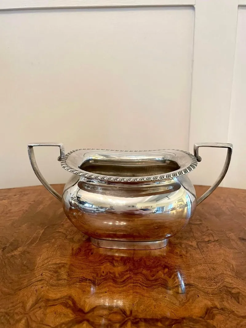 Pamono Antique Edwardian Silver-Plated Tea Set from Walker & Hall, Set of 3> Coffee & Tea Service