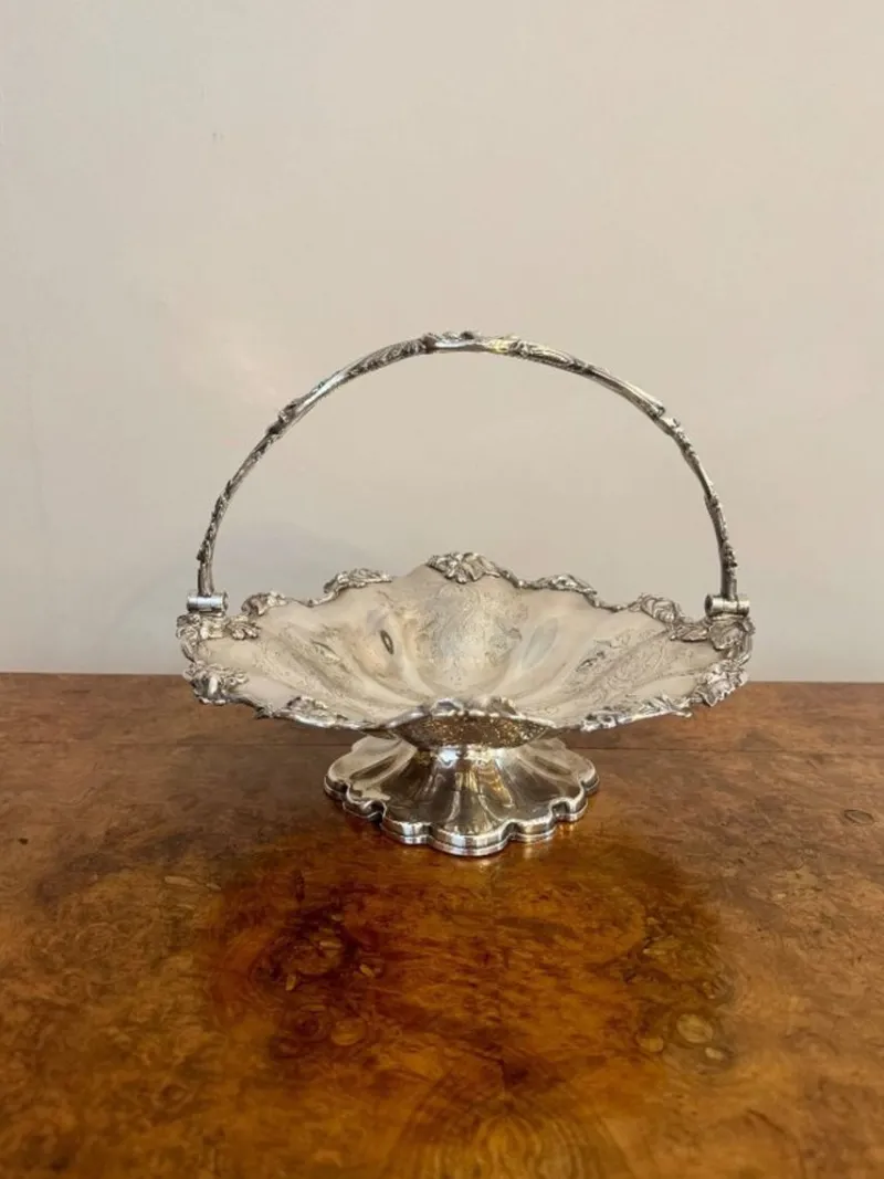Sale Pamono Antique Edwardian Silver-Plated Cake Basket, 1900s