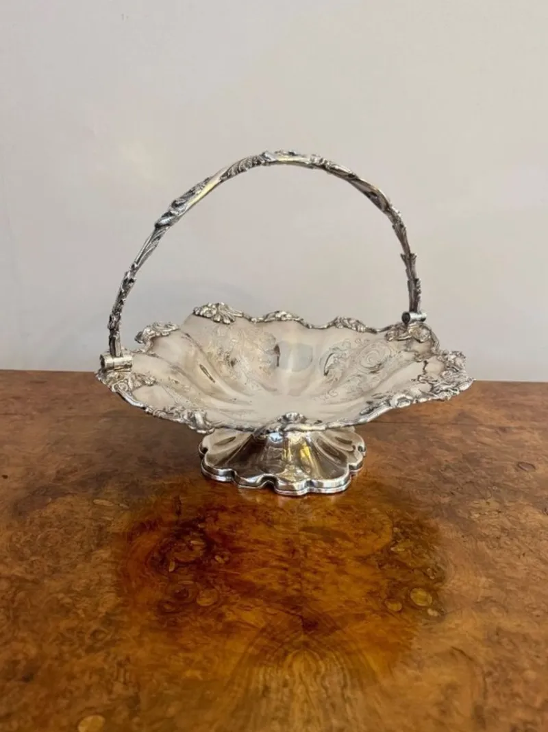 Sale Pamono Antique Edwardian Silver-Plated Cake Basket, 1900s